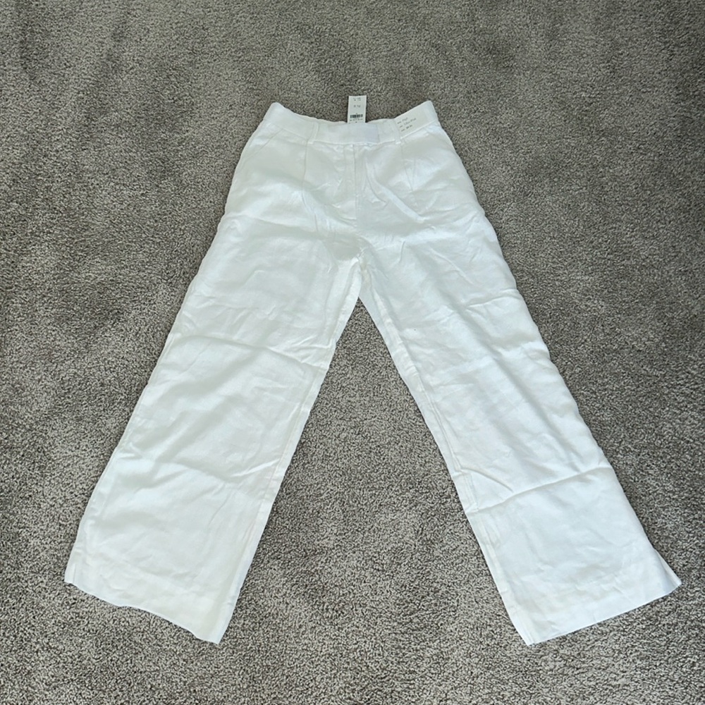 NWT Abercrombie Tailored Linen-Blend Pant